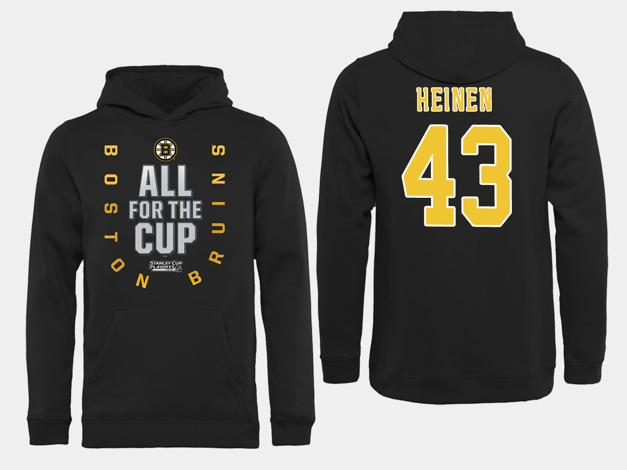 NHL Men Boston Bruins #43 Heinen Black All for the Cup Hoodie->boston bruins->NHL Jersey